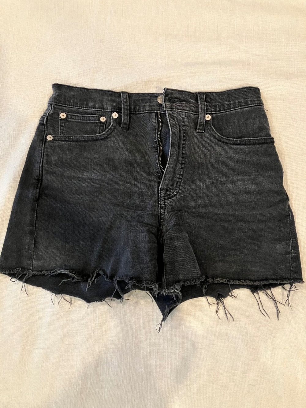 Madewell black denim shorts high rise size 25